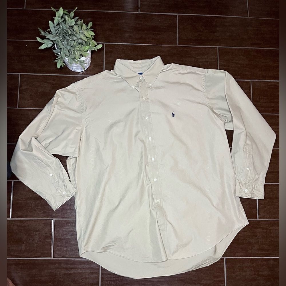 Polo Ralph Lauren Blake khaki colored button down sz XXL